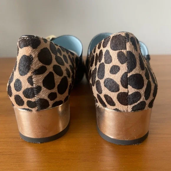 NIB Frances Valentine Katy Haircalf Cheetah Maryjanes Size 8.5 - Picture 6 of 15